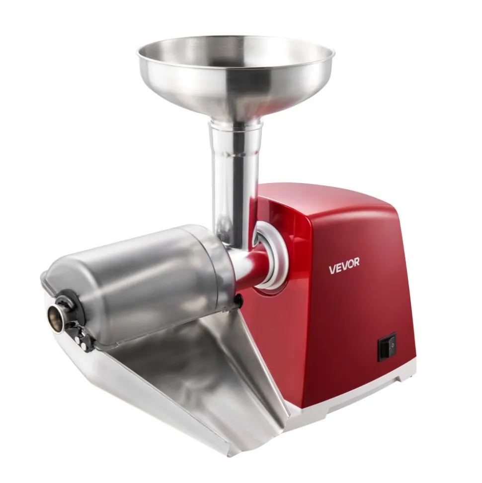 VEVOR Electric Tomato Strainer 800W Max (Rated Power: 300W) Sauce Maker, 88 lbs/H For Purees, Strawberry, Salsa, Stainless Steel Tomato Food Mill Press Machine, 1mm, 1.5mm, 3mm & 6mm Screens, Red