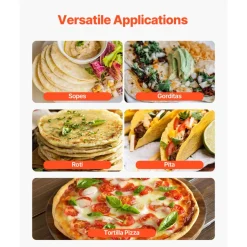 VEVOR Electric Tortilla Maker, 5.5 Inch Diameter Automatic Corn Tortilla Making Machine with Non-Stick Coating, Electric Chapatti Machine Suitable for Produce Sopes Gorditas Roti Pita Tortilla Pizza