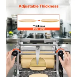 VEVOR Electric Tortilla Maker, 5.5 Inch Diameter Automatic Corn Tortilla Making Machine with Non-Stick Coating, Electric Chapatti Machine Suitable for Produce Sopes Gorditas Roti Pita Tortilla Pizza