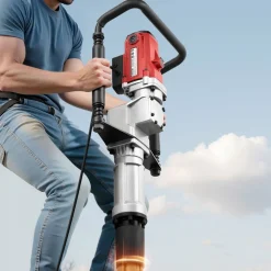 VEVOR Electric T Post Driver, 2200W Handheld Post Pounder with 2.17 in/55mm, 2.76 in/70mm Sleeves, Powerful Pile Driver for Fence,Metal Fencing, Farm, Garden, Construction, Landscaping Projects