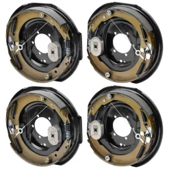 VEVOR Electric Trailer Brake Assembly, 12" x 2", 2 Pairs Self-Adjusting Electric Brakes Kit for 7000 lbs Axle, 5-Hole Mounting, Backing Plates for Braking System Part Replacement (2 Right + 2 Left)
