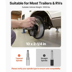 VEVOR Electric Trailer Brake Assembly, 10 x 2-1/4 Inch, 2 Pairs Self-Adjusting Electric Brakes Kit for 3500 lbs Trailer Axle, Backing Plates for Braking System Part Replacement, Fit for Trailers, RVs