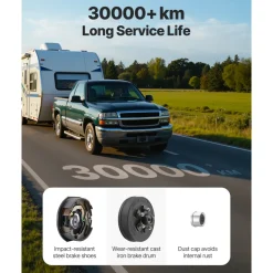 VEVOR Electric Trailer Brake Assembly, 10 x 2-1/4 Inch, 2 Pairs Self-Adjusting Electric Brakes Kit for 3500 lbs Trailer Axle, Backing Plates for Braking System Part Replacement, Fit for Trailers, RVs