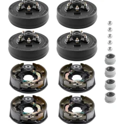 VEVOR Electric Trailer Brake Assembly, 10 x 2-1/4 Inch, 2 Pairs Self-Adjusting Electric Brakes Kit for 3500 lbs Trailer Axle, Backing Plates for Braking System Part Replacement, Fit for Trailers, RVs