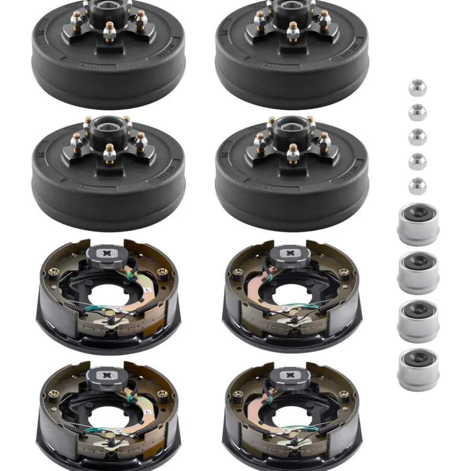 VEVOR Electric Trailer Brake Assembly, 10 x 2-1/4 Inch, 2 Pairs Self-Adjusting Electric Brakes Kit for 3500 lbs Trailer Axle, Backing Plates for Braking System Part Replacement, Fit for Trailers, RVs