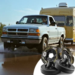 VEVOR Electric Trailer Brake Assembly, 12 x 2 Inch, 1 Pair Self-Adjusting Electric Brakes Kit for 6000 lbs Trailer Axle, Backing Plates for Braking System Part Replacement, Fit for Trailers, RVs