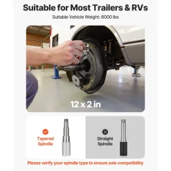 VEVOR Electric Trailer Brake Assembly, 12 x 2 Inch, 1 Pair Self-Adjusting Electric Brakes Kit for 6000 lbs Trailer Axle, Backing Plates for Braking System Part Replacement, Fit for Trailers, RVs
