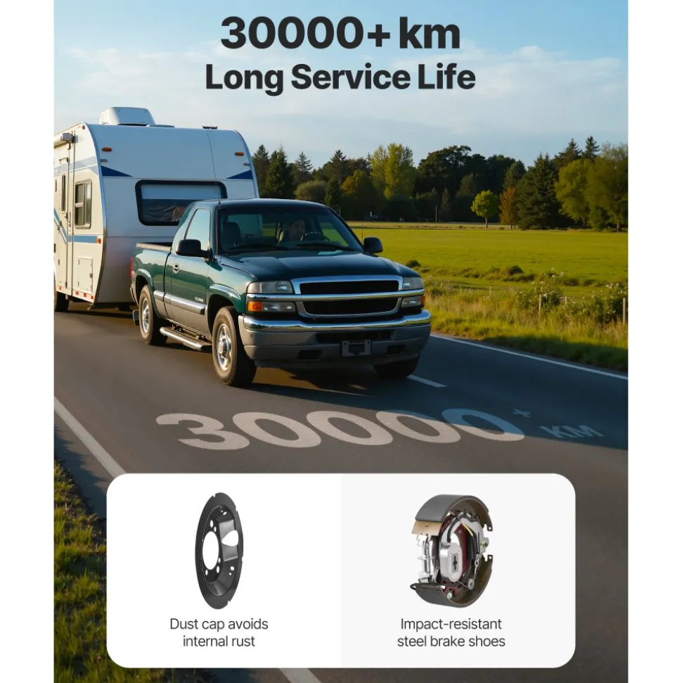 VEVOR Electric Trailer Brake Kit, 12.25 x 3.375 Inch, 2 Pairs Self-Adjusting Electric Brakes Kit for 10000 lbs Trailer Axle, Backing Plates for Braking System Part Replacement, Fit for Trailers, RVs