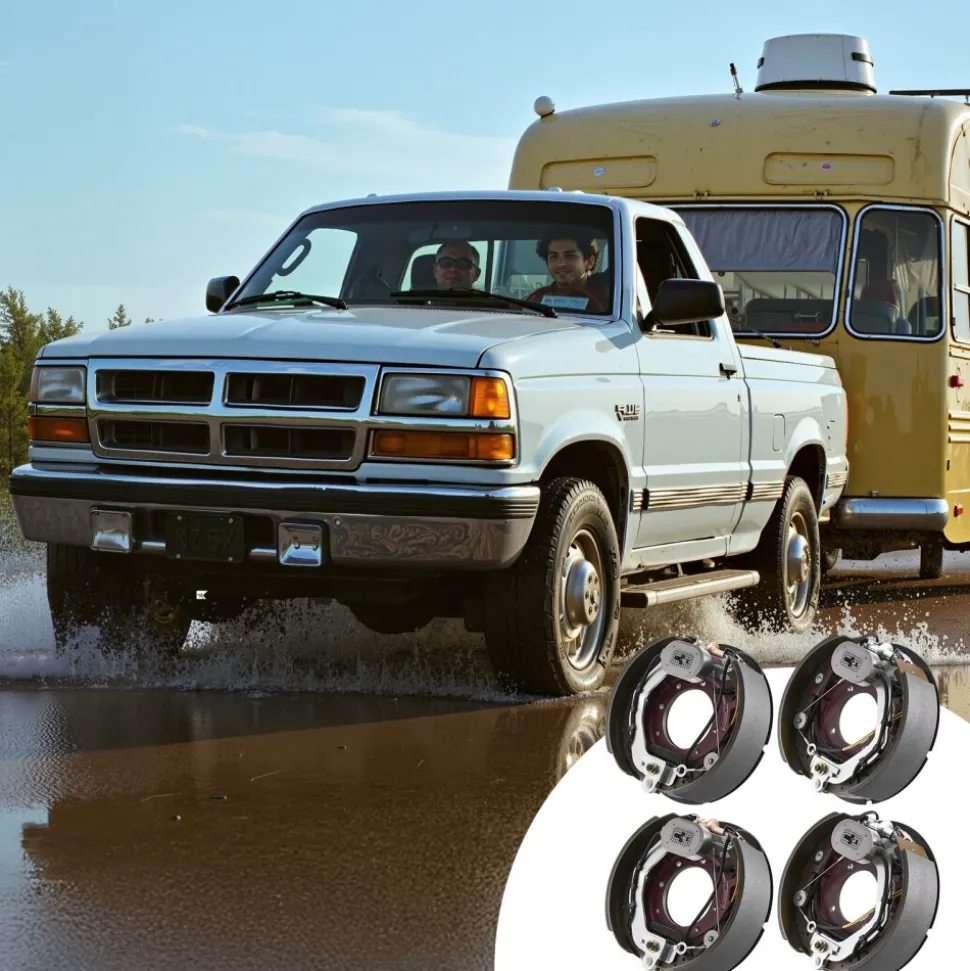 VEVOR Electric Trailer Brake Kit, 12.25 x 3.375 Inch, 2 Pairs Self-Adjusting Electric Brakes Kit for 10000 lbs Trailer Axle, Backing Plates for Braking System Part Replacement, Fit for Trailers, RVs
