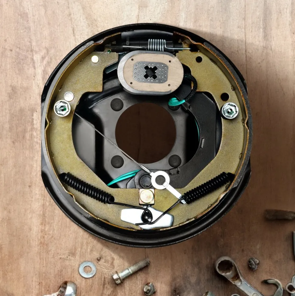 VEVOR Electric Trailer Brake Assembly, 10" x 2-1/4", 1 Pair Self-Adjusting Electric Brakes Kit for 3500 lbs Axle, 4-Hole Mounting, Backing Plates for Brake System Part Replacement (1 Right + 1 Left)