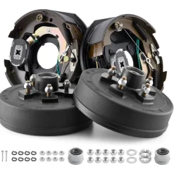 VEVOR Electric Trailer Brake Assembly, 10 x 2-1/4 Inch, 1 Pair Self-Adjusting Electric Brakes Kit for 3500 lbs Trailer Axle, Backing Plates for Braking System Part Replacement, Fit for Trailers, RVs