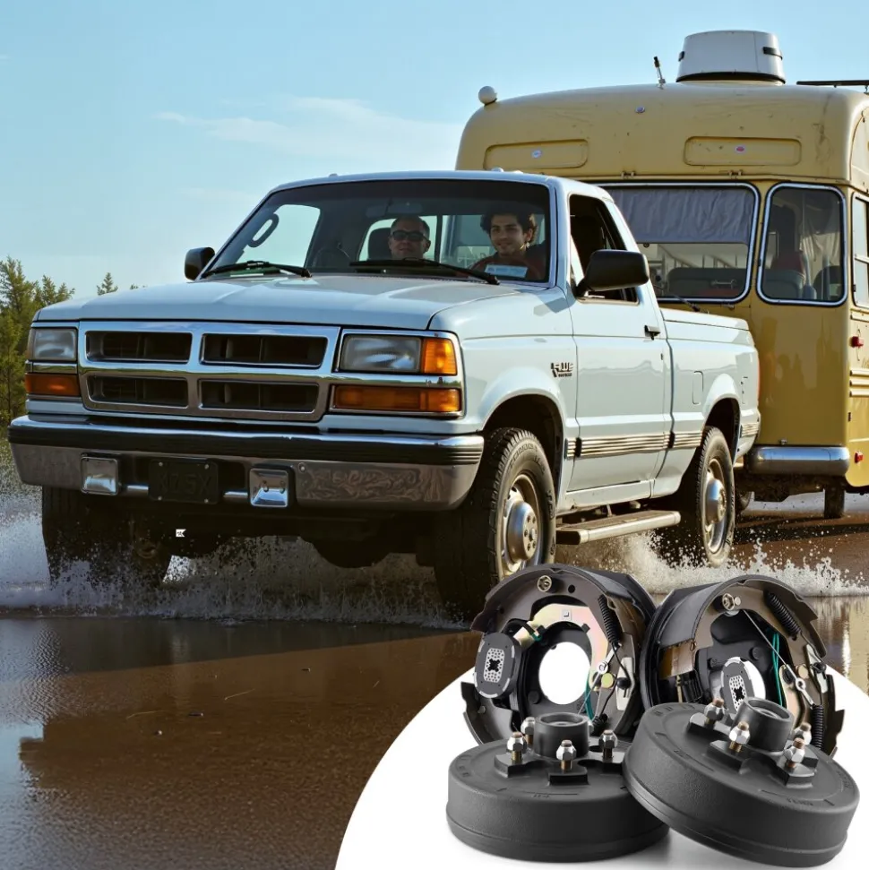 VEVOR Electric Trailer Brake Assembly, 10 x 2-1/4 Inch, 1 Pair Self-Adjusting Electric Brakes Kit for 3500 lbs Trailer Axle, Backing Plates for Braking System Part Replacement, Fit for Trailers, RVs