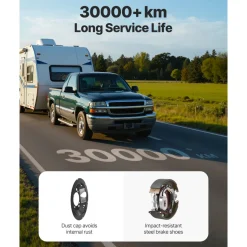VEVOR Electric Trailer Brake Kit, 12.25 x 3.375 Inch, 1 Pair Self-Adjusting Electric Brakes Kit for 8000 lbs Trailer Axle, Backing Plates for Braking System Part Replacement, Fit for Trailers, RVs