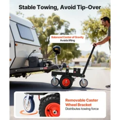 VEVOR Electric Trailer Dolly, 3600 lbs Max Trailer Weight 600 lbs Max Tongue Weight, DC 24V 800W Motorized Trailer Dolly with 2 & 1-7/8 Inch Hitch Balls for RV Campers, Cargo & Utility, Boat Trailers