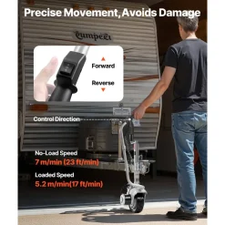 VEVOR Electric Trailer Dolly, 5500 lbs Towing Capacity, 380W 12V Motorized Jockey Wheel with 23 ft/min Moving Speed, 12.2-24.8 in Adjustable Clamp Height & 8 in Rubber Tire, For Moving Caravan Boat