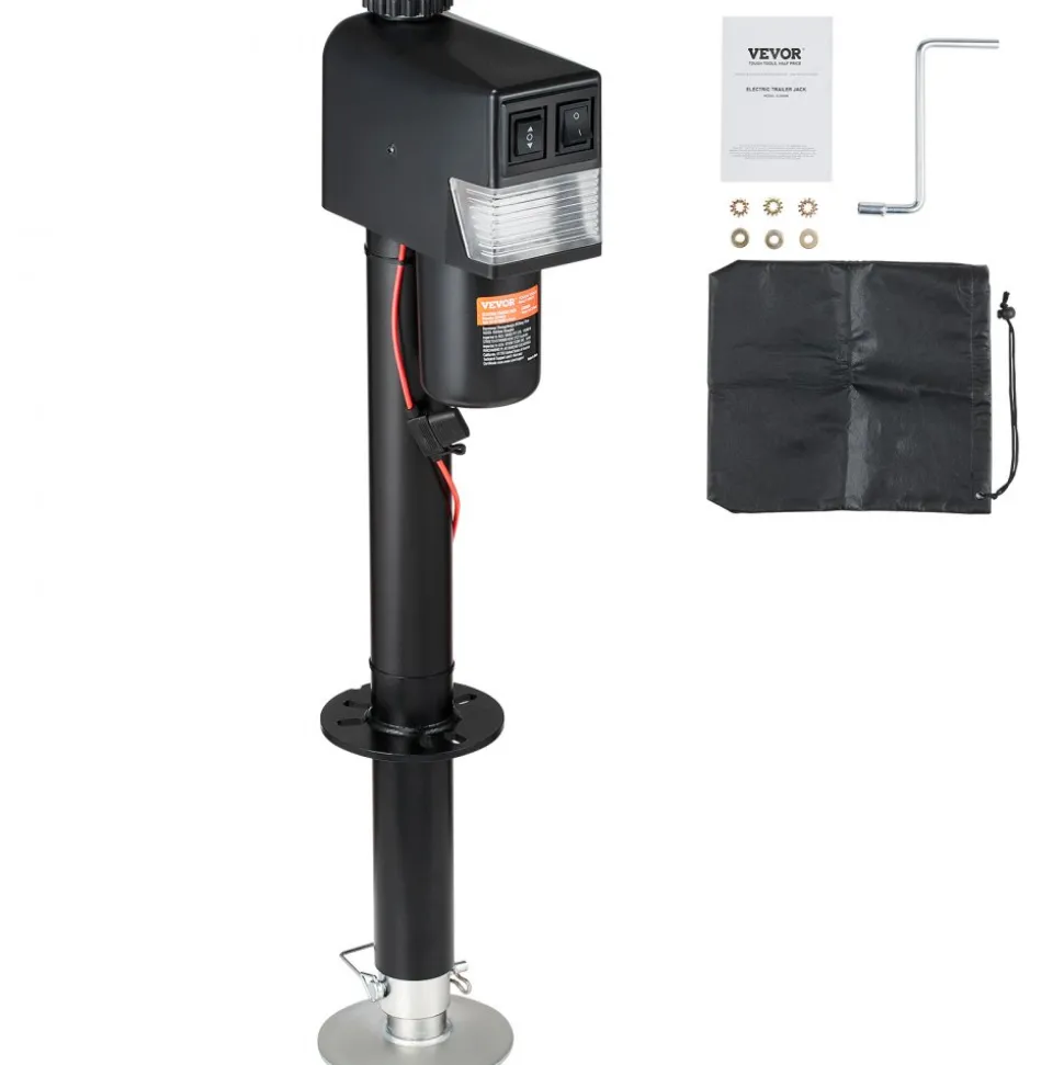 VEVOR Electric Trailer Jack, Power Tongue Jack Weight Capacity 3500 lbs, 9.84"-33.85" Electric Tongue Jack with Waterproof Cover for Lifting RV Trailer, Horse Trailer, Utility Trailer, Yacht Trailer