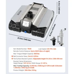 VEVOR Electric Trailer Mover, 9000 lbs Max Towing Capacity, Remote-Controlled Trailer Mover with 328 ft Wireless Range, Motorised Camper Trolley Kit Fits for Camper RV Caravan Boat Trailer Jack