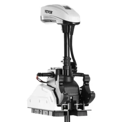 VEVOR Electric Trolling Motor, 55lbs Thrust with GPS, 10-Speed Bow Mounted Saltwater Outboard Boat Motor with Remote Control & LCD Battery Indicator, for Kayaks, Fishing Boats, 36-Inch Shaft