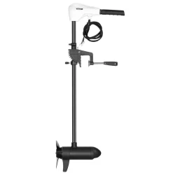 VEVOR Electric Trolling Motor, Transom Mounted Outboard Boat Motors 12V 55lbs Thrust, 8-Speed Electric Boat Engine w/ Battery Indicator, for Kayaks, Fishing Boats on Freshwater/Saltwater, 30-In Shaft