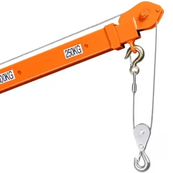 VEVOR Electric Truck Crane, 2200 lbs Pickup Truck Crane with 12V 6000 lbs Electric Winch, 360° Rotating Telescopic Boom, Premium Galvanized Steel, Foldable Pickup Bed Jib for Machine Lumber Lifting