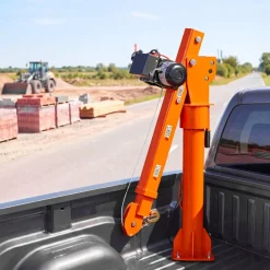 VEVOR Electric Truck Crane, 2200 lbs Pickup Truck Crane with 12V 6000 lbs Electric Winch, 360° Rotating Telescopic Boom, Premium Galvanized Steel, Foldable Pickup Bed Jib for Machine Lumber Lifting