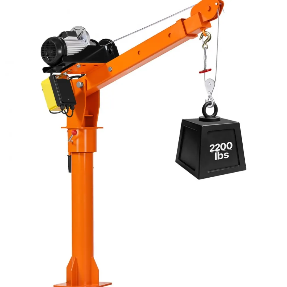 VEVOR Electric Truck Crane, 2200 lbs Pickup Truck Crane with 2200 LBS Electric Hoist, 360° Rotating Telescopic Boom, Premium Galvanized Steel, Foldable Pickup Bed Jib Hoist for Machine Lumber Lifting