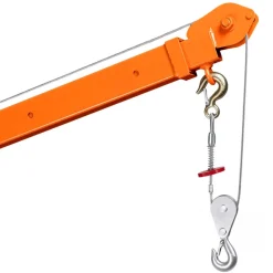 VEVOR Electric Truck Crane, 2200 lbs Pickup Truck Crane with 2200 LBS Electric Hoist, 360° Rotating Telescopic Boom, Premium Galvanized Steel, Foldable Pickup Bed Jib Hoist for Machine Lumber Lifting