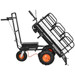 VEVOR Electric Utility Cart, 36V 432Wh Battery Powered Electric Wagon, 500W Power Wheelbarrow with Brake, 500 lbs Load Heavy Duty Steel Garden Cart for Farm and Yard All Purpose Modular Cargo Bed