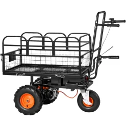 VEVOR Electric Utility Cart, 36V 432Wh Battery Powered Electric Wagon, 500W Power Wheelbarrow with Brake, 500 lbs Load Heavy Duty Steel Garden Cart for Farm and Yard All Purpose Modular Cargo Bed
