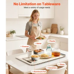 VEVOR Electric Warming Tray, Food Warming Mat for Buffet, Rollable & Portable Silicone Food Warmer with 9 Adjustable Temperature Settings, Auto Shut-Off & Child Lock, Ideal for Parties, Catering