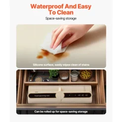 VEVOR Electric Warming Tray, Food Warming Mat for Buffet, Rollable & Portable Silicone Food Warmer with 9 Adjustable Temperature Settings, Auto Shut-Off & Child Lock, Ideal for Parties, Catering