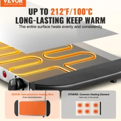 VEVOR Electric Warming Tray, Food Warming Trays for Buffet, Warming Trays with Adjustable Temperature Control, Portable Stainless Steel Food Warmer, Hot Plate Perfect for Parties, Catering, Holidays