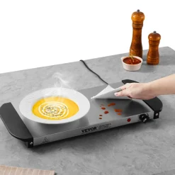 VEVOR Electric Warming Tray, Food Warming Trays for Buffet, Warming Trays with Adjustable Temperature Control, Portable Stainless Steel Food Warmer, Hot Plate Perfect for Parties, Catering, Holidays