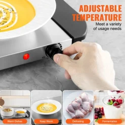 VEVOR Electric Warming Tray, Food Warming Trays for Buffet, Warming Trays with Adjustable Temperature Control, Portable Stainless Steel Food Warmer, Hot Plate Perfect for Parties, Catering, Holidays