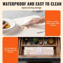 VEVOR Electric Warming Tray, Food Warming Mat for Buffet, Rollable & Portable Silicone Food Warmer with 4 Adjustable Temperature Settings, Auto Shut-Off & Child Lock, Perfect for Parties, Catering