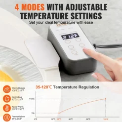 VEVOR Electric Warming Tray, Food Warming Mat for Buffet, Rollable & Portable Silicone Food Warmer with 4 Adjustable Temperature Settings, Auto Shut-Off & Child Lock, Perfect for Parties, Catering