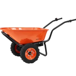 VEVOR Electric Wheelbarrow Cart, 500W Powered Utility Garden Wagon Dump Cart, 4.5 Cu Ft Load & 573 lbs Capacity with Metal Handle & 16