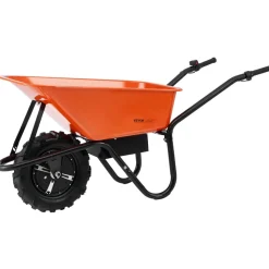 VEVOR Electric Wheelbarrow Cart, 500W Powered Utility Garden Wagon Dump Cart, 5 Cu. Ft. Load & 330 lbs Capacity with Metal Handle & 16" Track Wheels, One Wheel Barrow Yard Cart & Wagons for Lawn Farm