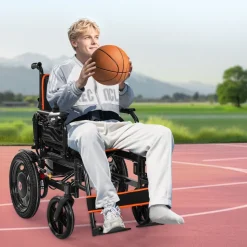 VEVOR Electric Wheelchair for Adults, 265lbs Capacity, Foldable & Lightweight Motorized Wheelchair, 13-Mile Long Travel Range, All-Terrain Powered Chair, Portable for Seniors & Disabled