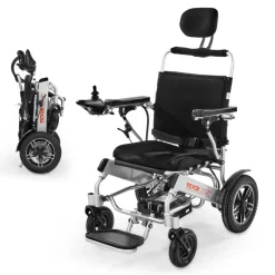 VEVOR Electric Wheelchair for Adults, 300lbs Capacity with Adjustable Backrest, Foldable & Lightweight Motorized Wheelchair, 13-Mile Range, All-Terrain Powered Chair, Portable for Seniors & Disabled