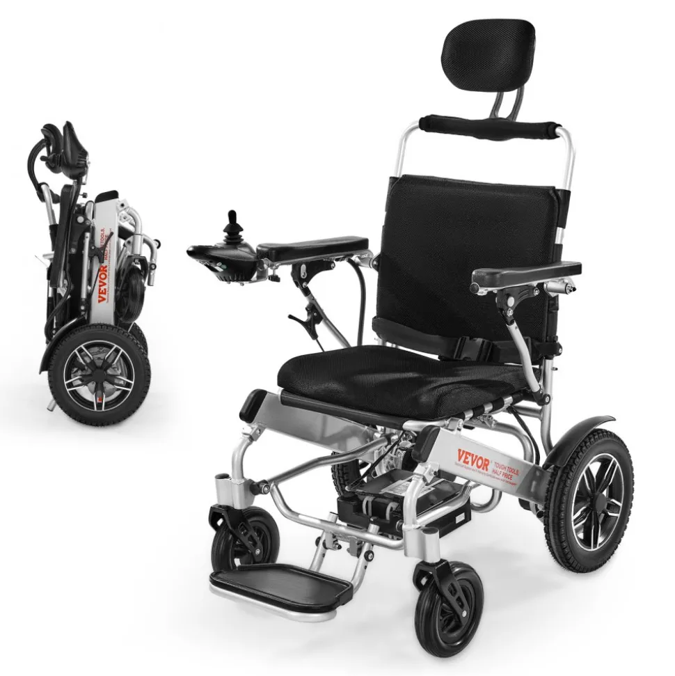 VEVOR Electric Wheelchair for Adults, 300lbs Capacity with Adjustable Backrest, Foldable & Lightweight Motorized Wheelchair, 13-Mile Range, All-Terrain Powered Chair, Portable for Seniors & Disabled