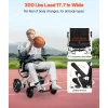 VEVOR Electric Wheelchair for Adults, 300lbs Capacity, Foldable & Lightweight Motorized Wheelchair, 13-Mile Long Travel Range, All-Terrain Powered Chair, Portable for Seniors & Disabled