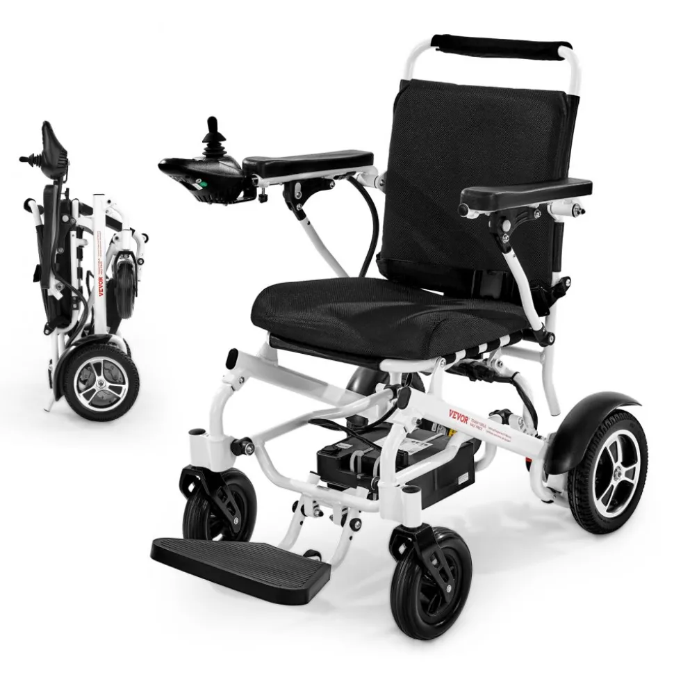 VEVOR Electric Wheelchair for Adults, 300lbs Capacity, Foldable & Lightweight Motorized Wheelchair, 13-Mile Long Travel Range, All-Terrain Powered Chair, Portable for Seniors & Disabled