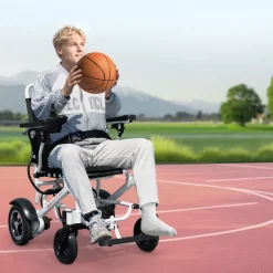 VEVOR Electric Wheelchair for Adults, 300lbs Capacity, Foldable & Lightweight Motorized Wheelchair, 13-Mile Long Travel Range, All-Terrain Powered Chair, Portable for Seniors & Disabled