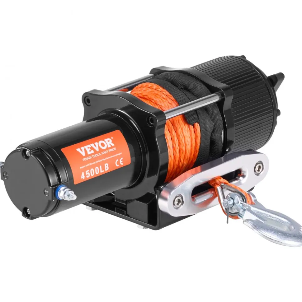 VEVOR Electric Winch, 4000 lb Line Pull Capacity, 12V DC ATV/UTV Winch with Φ3/16 in x 39 ft 7 Strands Steel Cable Roller Fairlead Wireless & Wired Remote Control, IP55 Waterproof for Towing UTV ATV