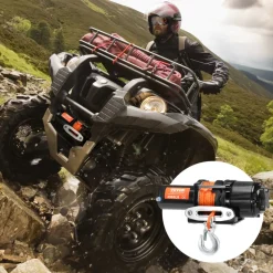VEVOR Electric Winch, 4000 lb Line Pull Capacity, 12V DC ATV/UTV Winch with Φ3/16 in x 39 ft 7 Strands Steel Cable Roller Fairlead Wireless & Wired Remote Control, IP55 Waterproof for Towing UTV ATV