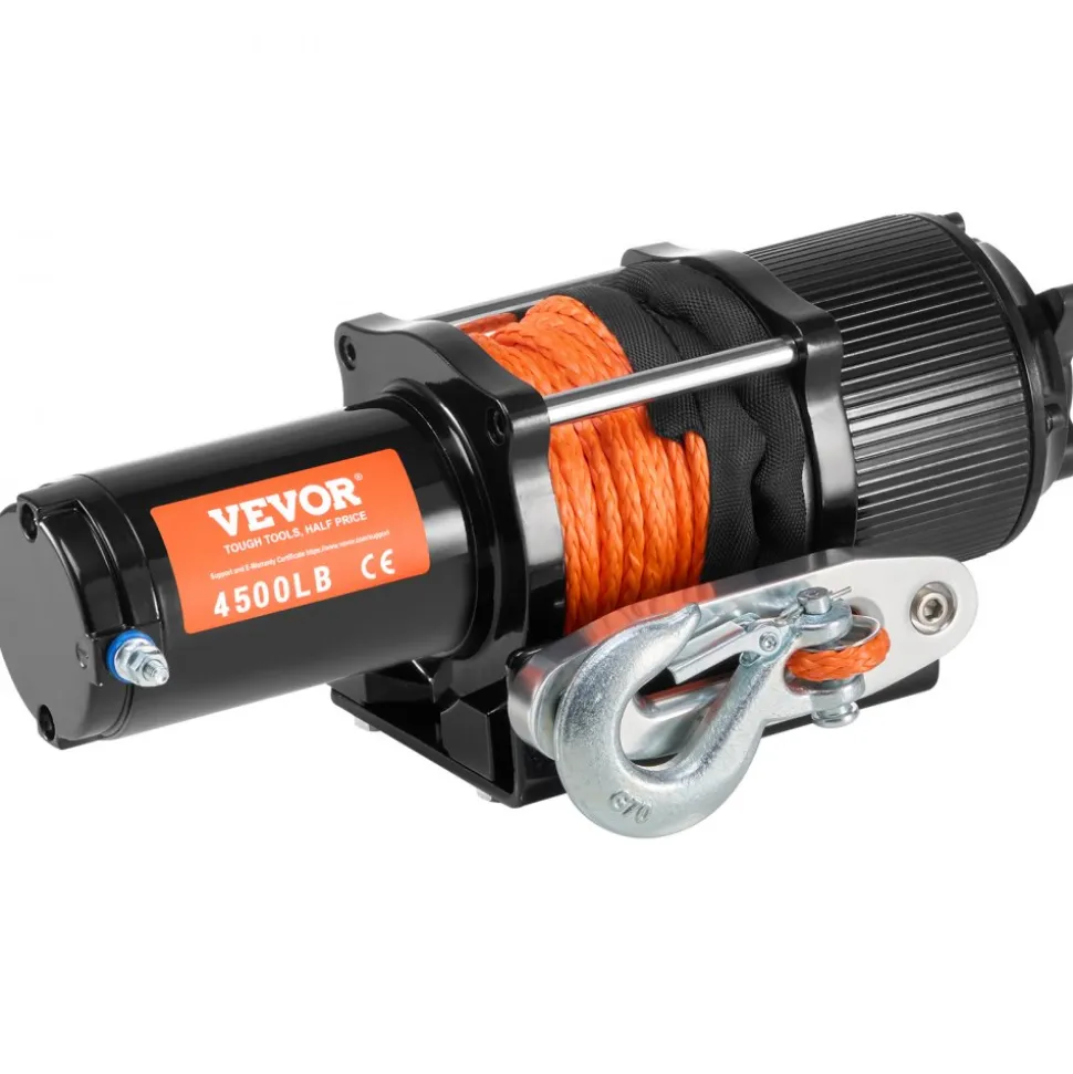 VEVOR Electric Winch, 4000 lb Line Pull Capacity, 12V DC ATV/UTV Winch with Φ3/16 in x 39 ft 7 Strands Steel Cable Roller Fairlead Wireless & Wired Remote Control, IP55 Waterproof for Towing UTV ATV