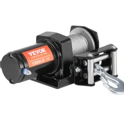 VEVOR Electric Winch, 2000 lb Line Pull Capacity, 12V DC ATV/UTV Winch with Φ5/32 in x 39 ft 7 Strands Steel Cable Roller Fairlead Wired Remote Control, IP55 Waterproof for Towing UTV ATV Off-Road