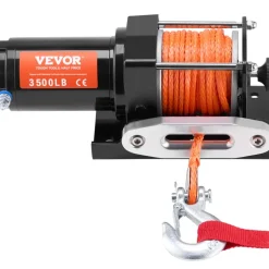 VEVOR Electric Winch, 3500 lb Line Pull Capacity, 12V DC ATV/UTV Winch with Φ3/16 in x 39 ft 12 Strands Synthetic Rope Aluminum Fairlead Wired Remote Control, IP55 Waterproof for Towing UTV ATV Boat