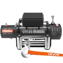 VEVOR Electric Winch, 13500 lbs Load Capacity, 12V DC Truck Winch with Φ3/8 in x 80 ft Steel Rope, Wireless & Wired Remote Control, IP55 Waterproof for Towing SUV Jeep Trailer Boat Off-Road Vehicle